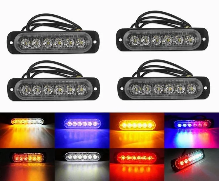 12V 24V Constant 6 LED Vehicle Trailer Truck Clearance Lamp Red White Side Clearance Marker Light LED Warning Side Marker Light