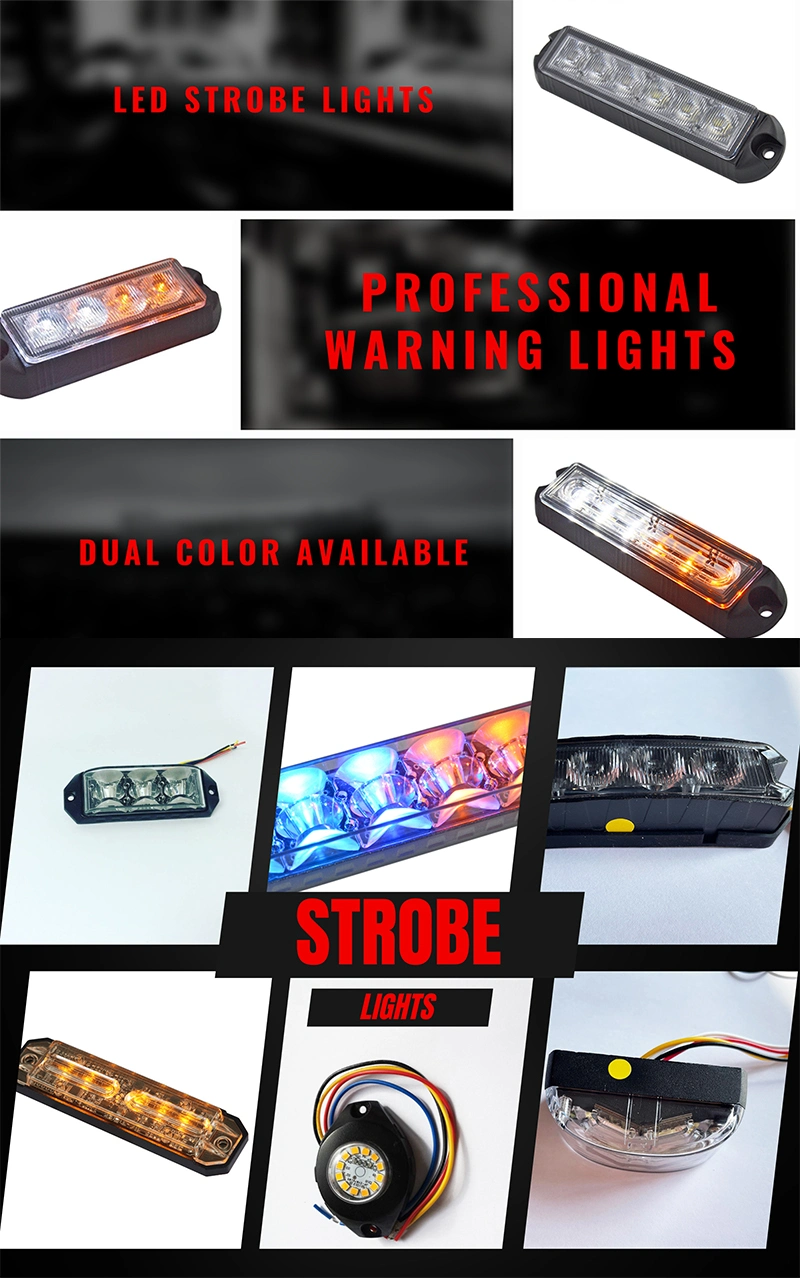 Red Blue Emergency Vehicle Police Truck Ambulance Strobe Warning Lights for Car (ST-3D)