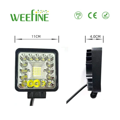 Марка Weefine 123W Square Truck CREE 3030 Светодиодная рабочая фара